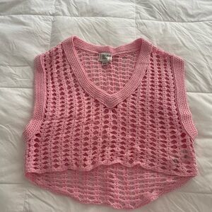 BDG Pink V-Neck Knit Top